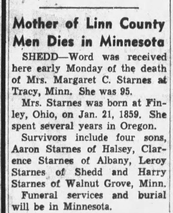 Margaret Starnes obituary